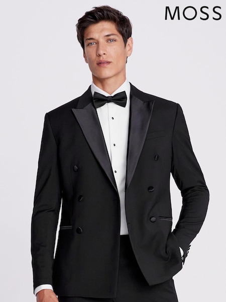 MOSS Black Slim Fit Tuxedo Suit Jacket (A64211) | 446 QAR