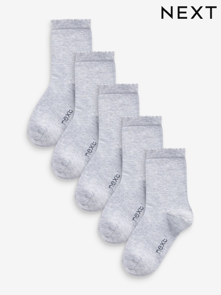 Hellgrau - 5 Pack Cotton Rich School Ankle Socks (A64392) | 9 € - 10 €