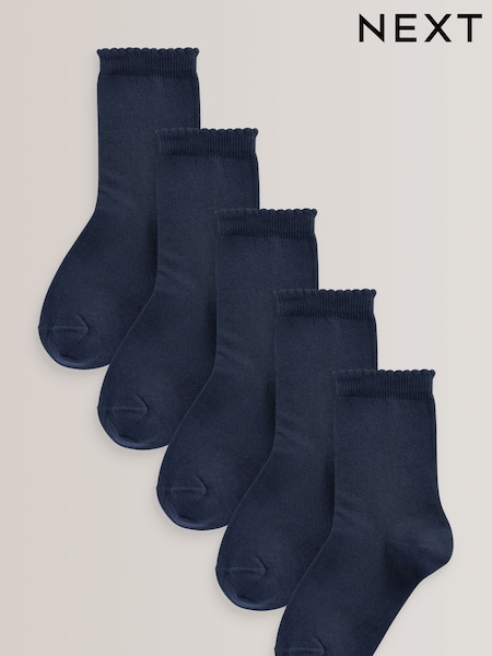 Marineblau/blau - 5 Pack Cotton Rich School Ankle Socks (A64393) | 9 € - 10 €