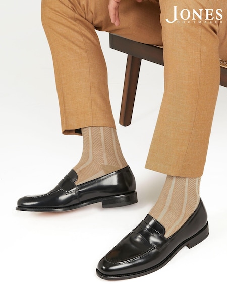 Черный - Loake by Jones Bootmaker Ohio Mens Goodyear Welted Leather Loafers (A64712) | €252