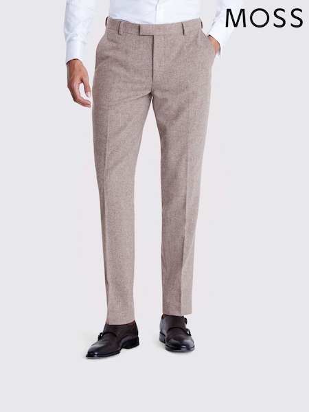 MOSS Stone Grey Slim Fit Donegal Suit Trousers (A64966) | €127