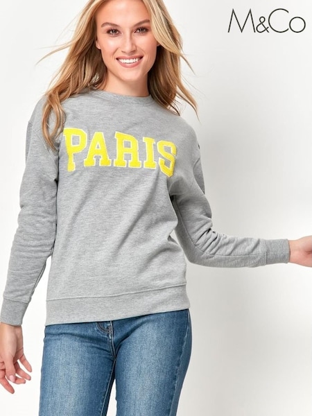 M&Co Grey Paris Slogan Sweatshirt (A65264) | €11