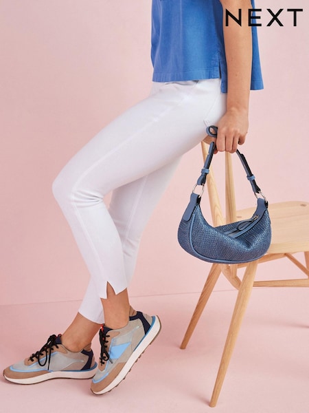 Blanc - Leggings courts en jersey de denim (A65502) | € 5