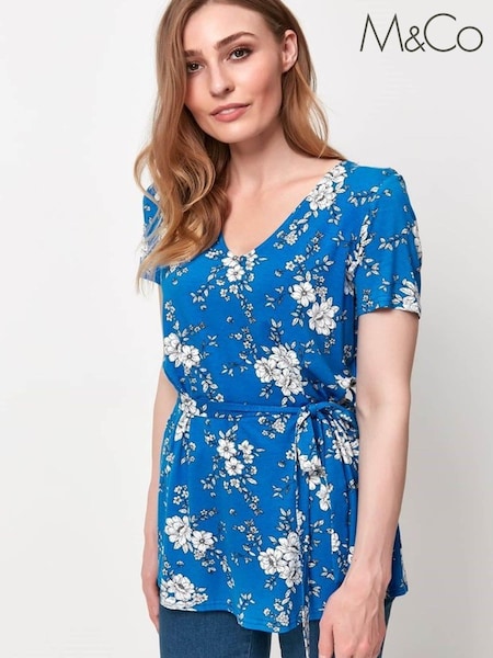 M&Co Blue Jersey Floral Tunic (A65787) | 12 €