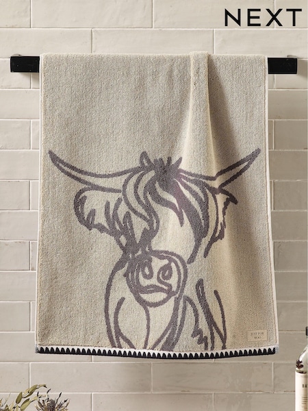 Grey Hamish the Highland Cow 100% Cotton Towel (A66883) | $18 - $60