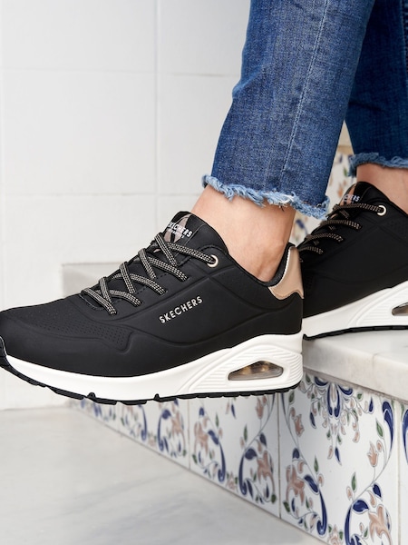Skechers Black Uno Shimmer Away Trainers (A67018) | AED230