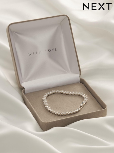 Silver Plated Premium Tennis Bracelet (A67786) | €27