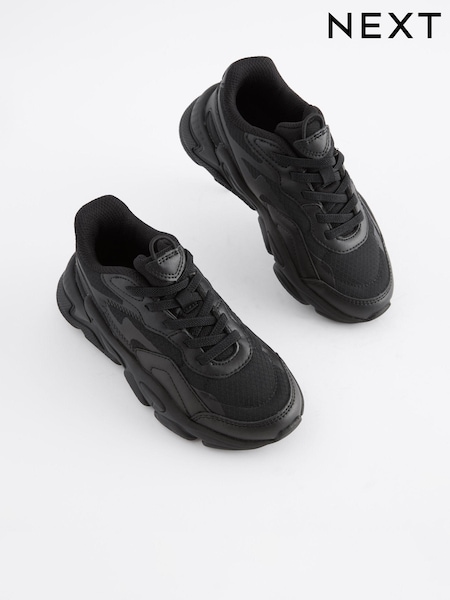 Noir avec semelle noire - Elastic Lace Trainers (A68269) | € 32 - € 39