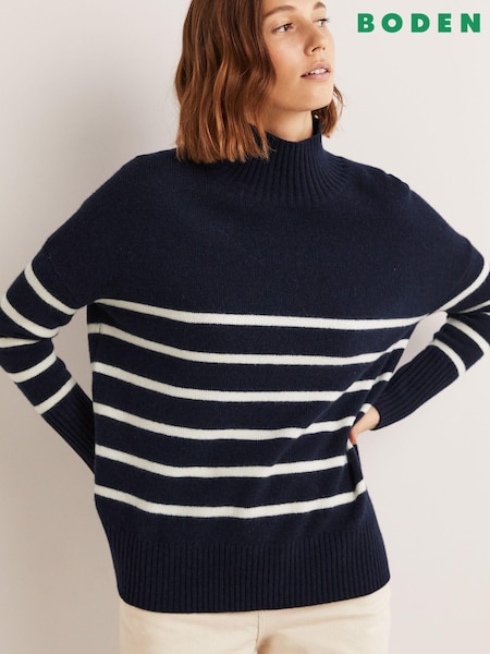 Boden Blue Oversized High Neck Jumper (A68779) | €179