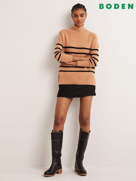 Boden Black Oversized High Neck Jumper (A68780) | €179