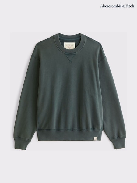 Жасыл - Regular Abercrombie & Fitch Heritage Heavyweight Crew Neck Sweat Top