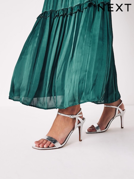 Silver Regular/Wide Fit Forever Comfort® Strappy Skinny Heel Sandals (A69762) | €19.50