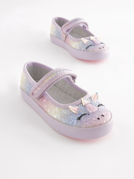 Purple Unicorn Standard Fit (F) Mary Jane Shoes (A69778) | €8 - €9