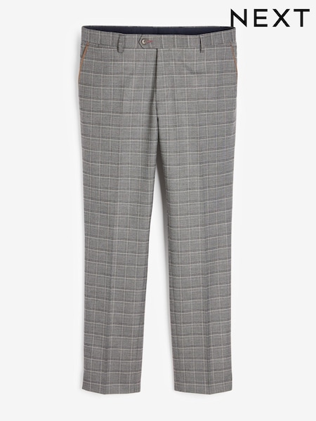Grey Slim Fit Check Suit: Trousers (A70751) | €31