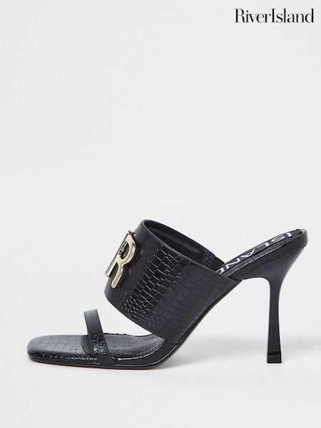 River Island Black Mega Brande Sandals (A70787) | €63