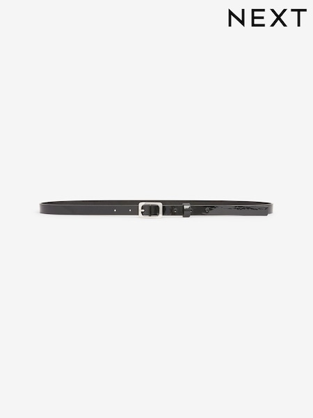 črna - Skinny Patent Belt (A72200) | € 6