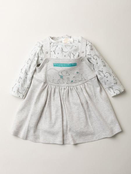We're Going On A Bear Hunt Cream Pinafore 100% Cotton Dress And T-Shirt Set (A73208) | €32