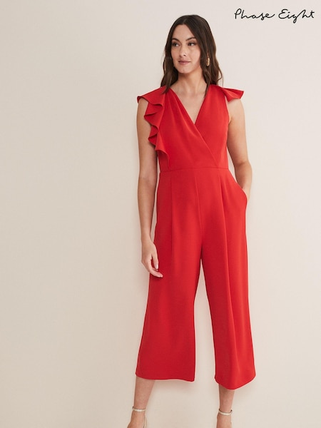 Phase Eight Red Nicky Ruffle Jumpsuit (A73681) | €83