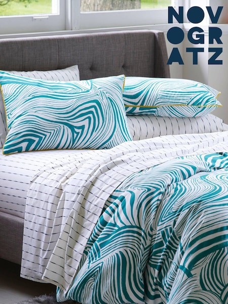 Novogratz Green Zebra Marble 100% Cotton Duvet Cover and Pillowcase Set (A73750) | $69 - $137