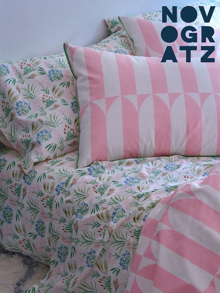 Novogratz Pink Waverley Tile 100% Cotton Duvet Cover and Pillowcase Set (A73751) | $69 - $137