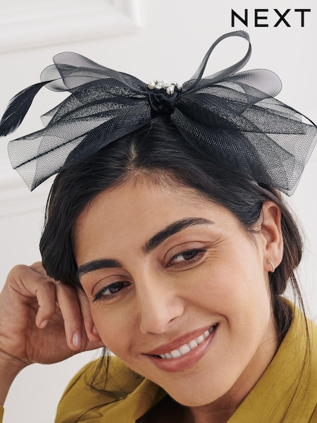 Черный - Wedding Fascinator (A73975) | €11
