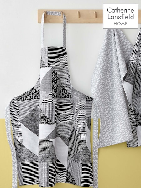 Catherine Lansfield Grey Larsson Geo 100% Cotton Apron (A74041) | 49 QAR