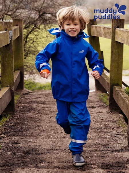 أزرق ملكي - Muddy Puddles Recycled Rainy Day Waterproof Jacket (A74105) | ‏227 د.إ.‏