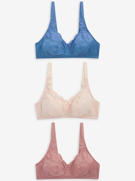 Marineblau/Pink/Creme - Total Support Full Cup Lace Ultimate Comfort Bras 3 Pack (A75997) | 29 €