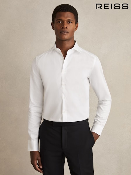 Reiss White Remote Bengal Cotton Sateen Shirt (A76421) | kr1 640