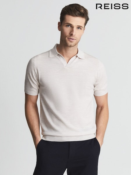 Arcilla - Reiss Duchie Merino Wool Open Collar Polo Shirt (A76461) | 95 €