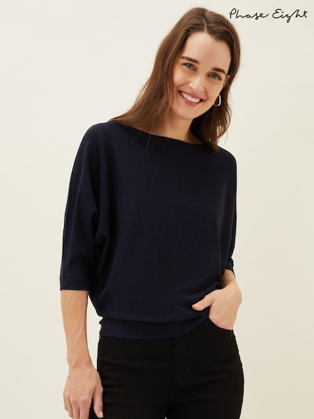 Blue Navy - Phase Eight Cristine Knit Jumper (A76810) | R$ 485