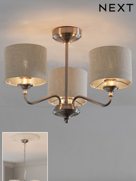 Brushed Chrome Burford 3 Light Chandelier Light (A78881) | €131