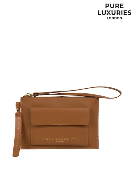 Pure Luxuries London Arreton Vegetable Tanned Leather Clutch Bag (A78999) | €44