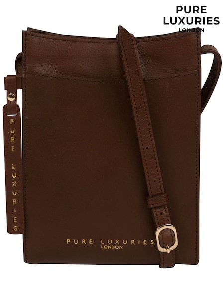Pure Luxuries London Barton Vegetable Tanned Leather Cross-Body Phone Bag (A79000) | €37