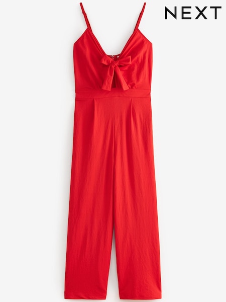 Red Tie Front Sleeveless Jumpsuit (A79032) | € 22