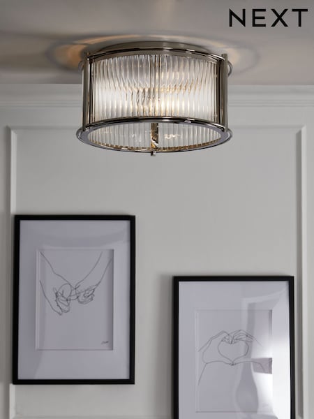 Chrome Hertford 2 Light Flush Ceiling Light (A79230) | €172