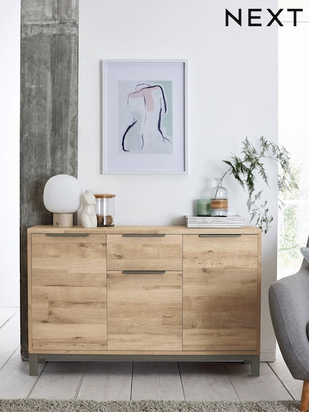Light Bronx Oak Effect Slim Large Sideboard (A79660) | €320