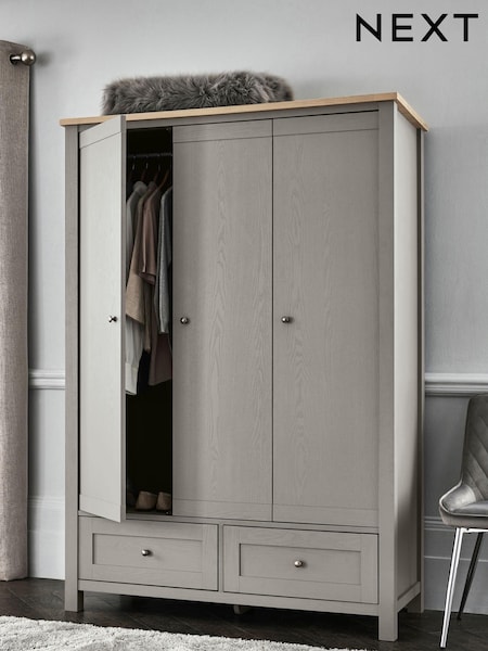 Dove Grey Malvern Paint Effect Triple, 2 Drawers Wardrobe (A79663) | €875