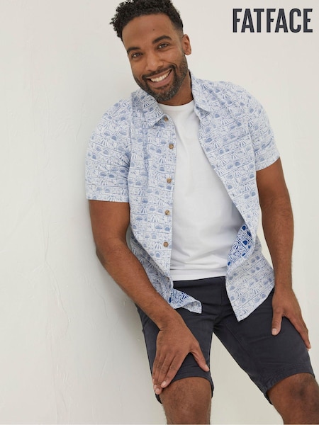 FatFace Blue Vintage Tile Print Shirt (A81976) | €27