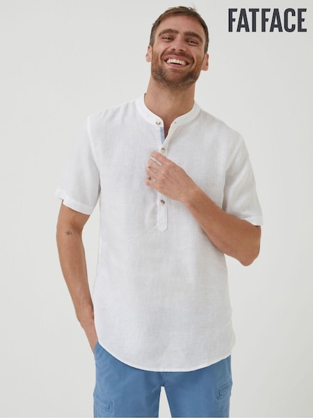 FatFace White Pop Over Linen Shirt (A81991) | €31