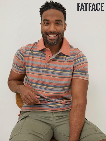 FatFace Orange Penzance Stripe Polo Shirt (A82015) | €21.50