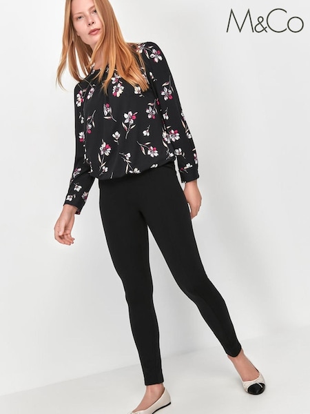 M&Co Black PU Trim Leggings (A82099) | 13 €