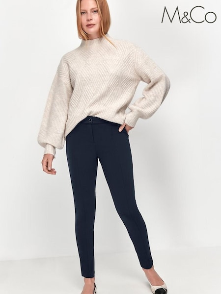 M&Co Blue Ponte Style Trousers (A82102) | €7.50
