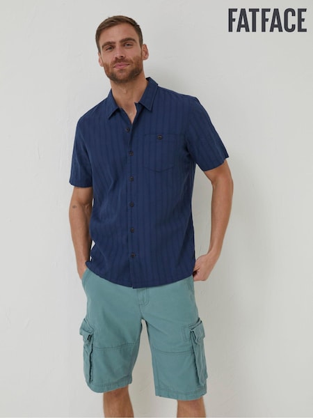 FatFace Blue Self Stripe Revere Shirt (A82166) | €25