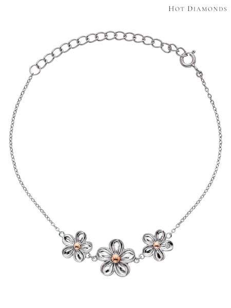 Hot Diamonds Silver Tone Forget Me Not Bracelet (A82273) | €157