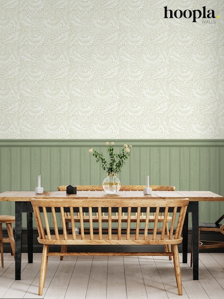 Hoopla Walls Tongue And Groove Fern Wallpaper