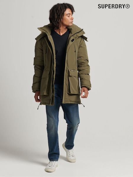 Superdry Green Faux Fur Hooded Everest Parka Jacket (A82572) | €89