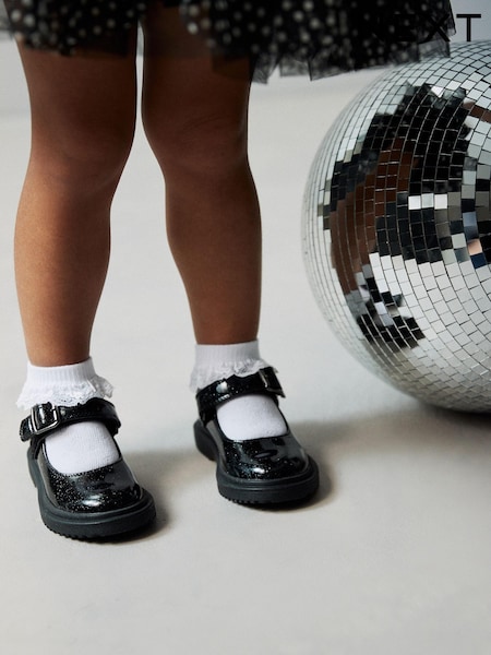 Black Sparkle Chunky Mary Jane Shoes (A82648) | €7 - €7.50
