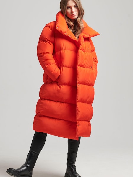 Superdry Orange Longline Puffer Coat (A82719) | €102