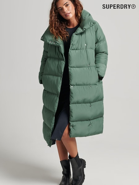 Superdry Green Longline Puffer Coat (A82748) | €102